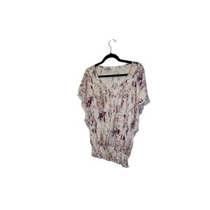 Mudd Womens Tunic Top Kaftan Style‎ Butterfly Sleeve Abstract Print Medium